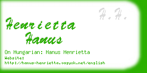 henrietta hanus business card